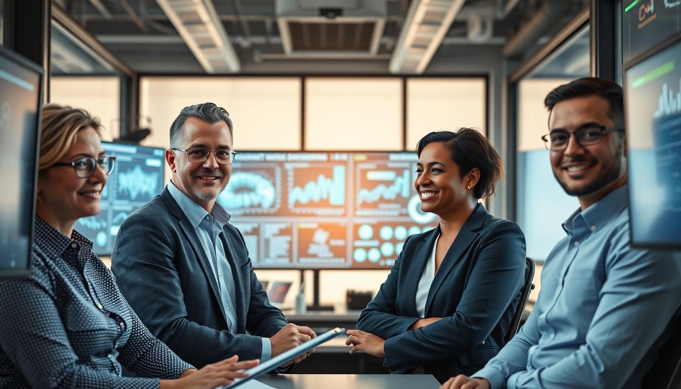 AI software company team and business technology strategy